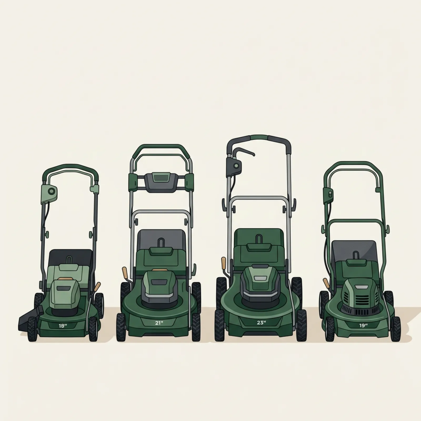 Budget cordless battery lawn mower on a small lawn