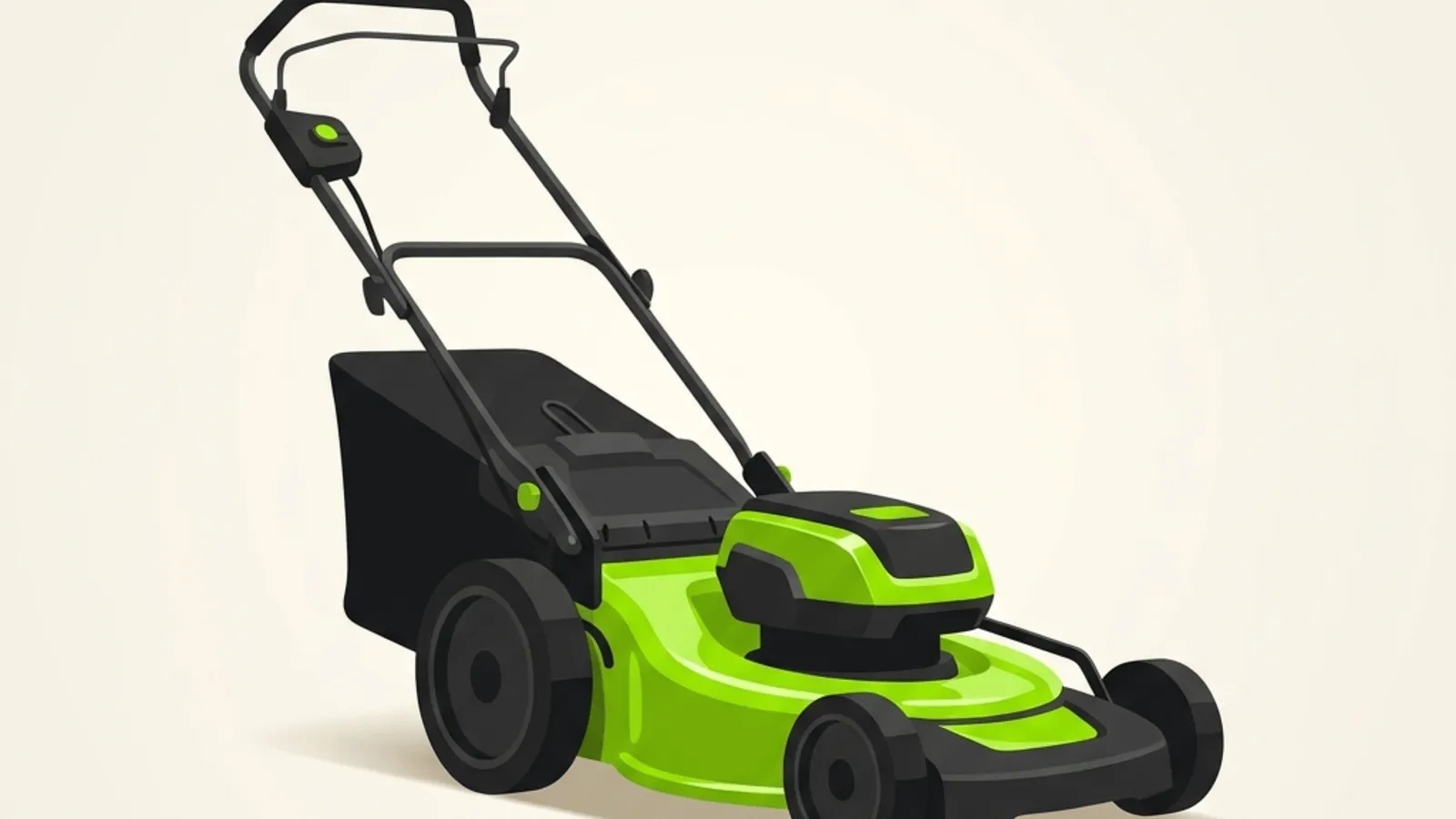 Greenworks 80V 21-inch cordless lawn mower on a suburban lawn